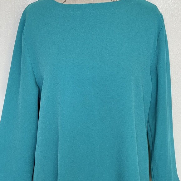 Allie Coosh Womens Blouse Green Turquoise Sz Small Spring Tunic Lagenlook Easter - Picture 6 of 13